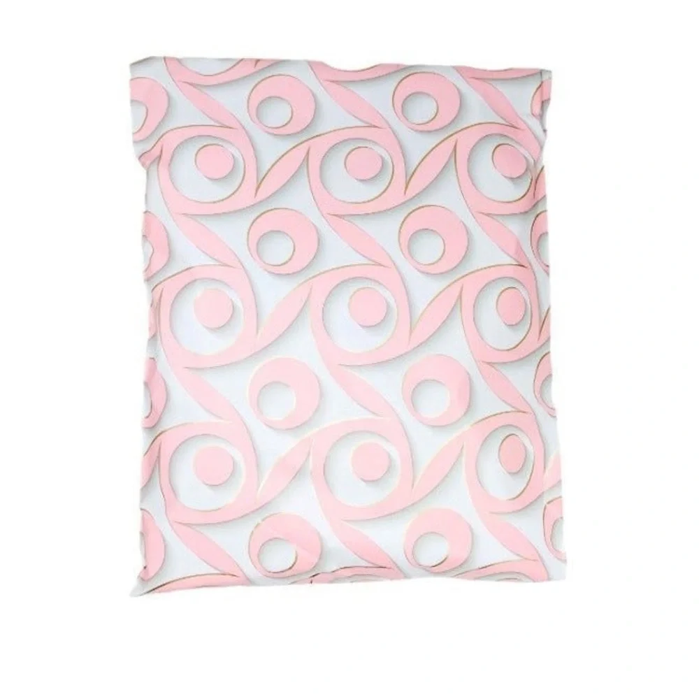14x17 (10) Pink Geometric Design PolyMailer